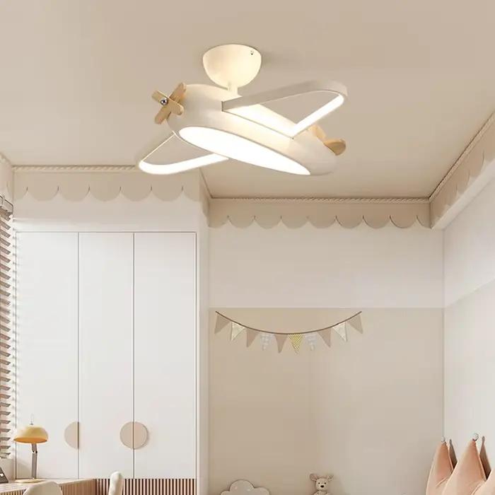 Dessin animé avion plafonnier Design créatif Led lampe blanche salon salle à manger étude chambre d'enfants garçon bébé chambre décor lampe