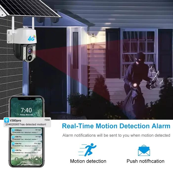 Caméra solaire 4G Sim extérieure sans fil IP Camara batterie à faible puissance détection de mouvement PIR étanche CCTV Protection de sécurité à domicile