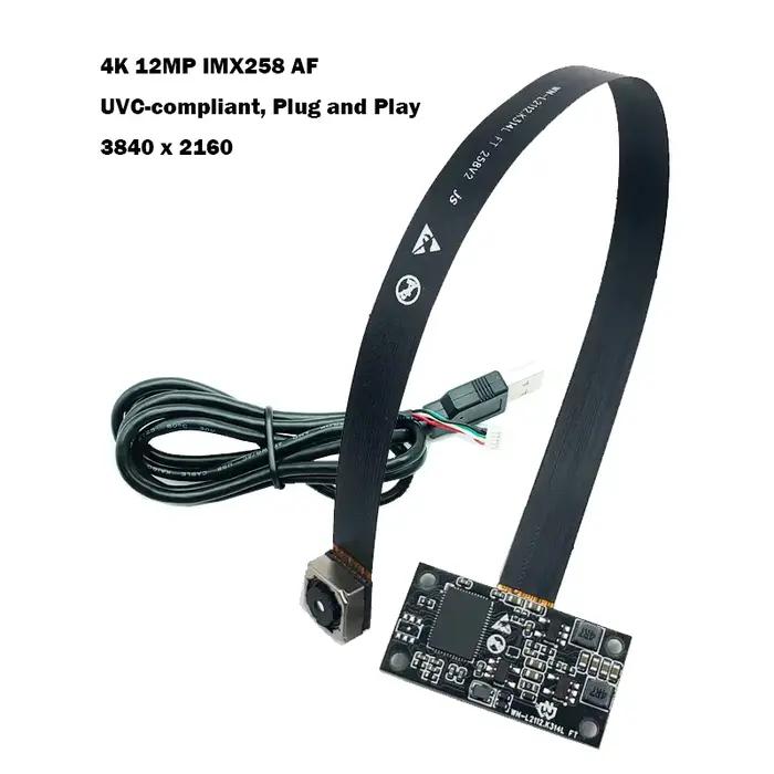 Module de caméra 4K 12MP HD IMX258 USB2.0 Autofocus/Fixedfocus 75 ° Compatible UVC