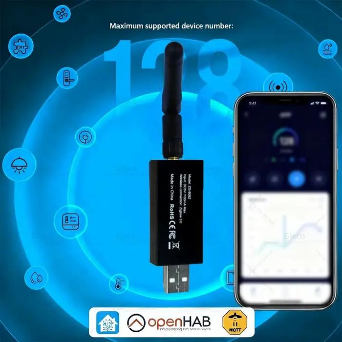 Zigbee 3.0 USB Dongle avec antenne maison intelligente sans fil universel