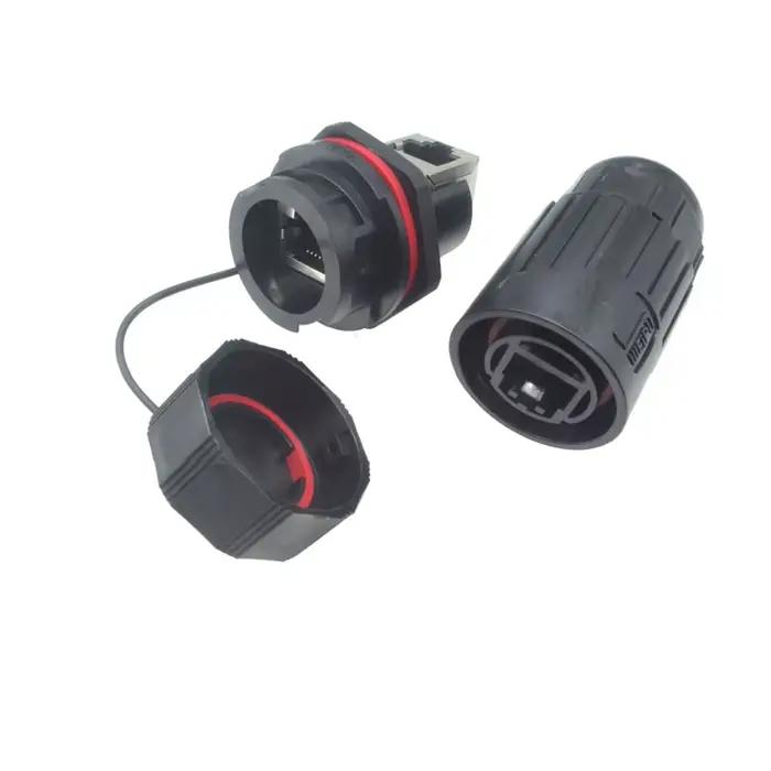 Connecteur réseau RJ45 étanche IP67 prise mâle coude RJ45F71RA prise droite pour installation réseau maison intelligente