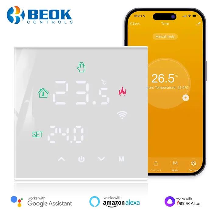 Beok Tuya Thermostat Wifi chaudière à gaz chauffage au sol chaud régulateur de température thermorégulateur intelligent fonctionne avec Alice Google Home