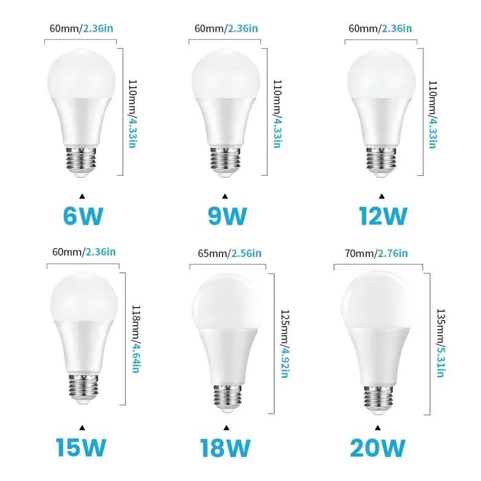 6 pièces Radar capteur de mouvement ampoule 220V 110V E27 lampe à LED