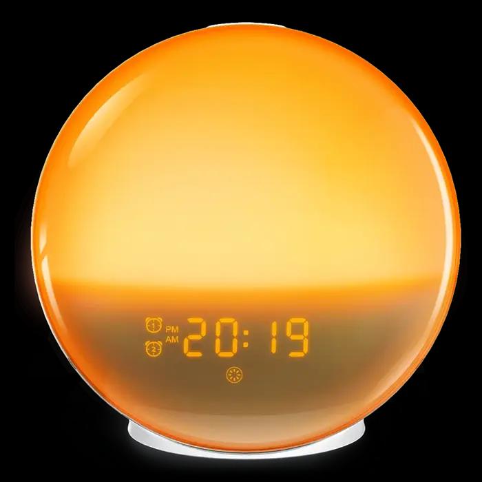 Réveil lever du soleil, réveil lumineux, Simulation du lever du soleil/coucher du soleil, horloge nu