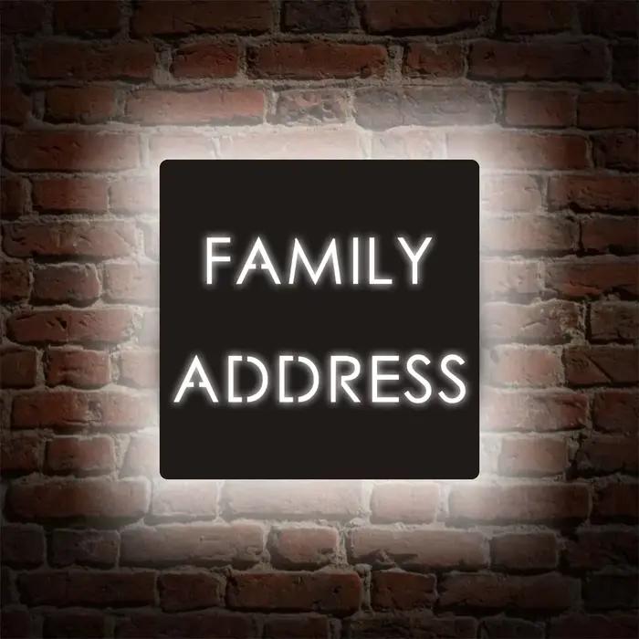 Panneau de numéro de maison personnalisé avec lumière LED