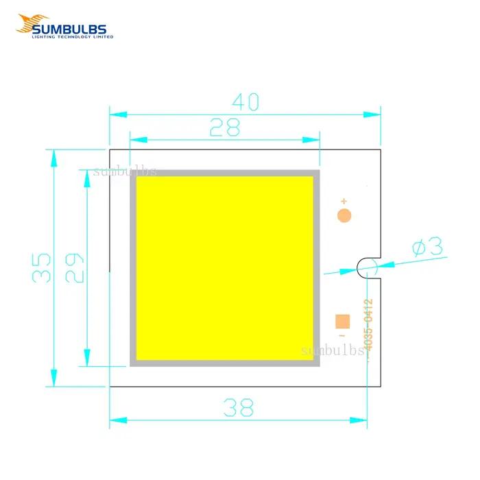 SUMBULBS fabricant Source de lumière LED 40x35mm DC 12V 6W panneau COB ampoule blanc chaud froid pour bricolage mode nuit voiture lampe d'intérieur