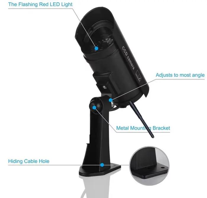 Caméra factice caméras de vidéosurveillance cctv avec antenne wifi infrarouge IR LED clignotant alimenté par batterie
