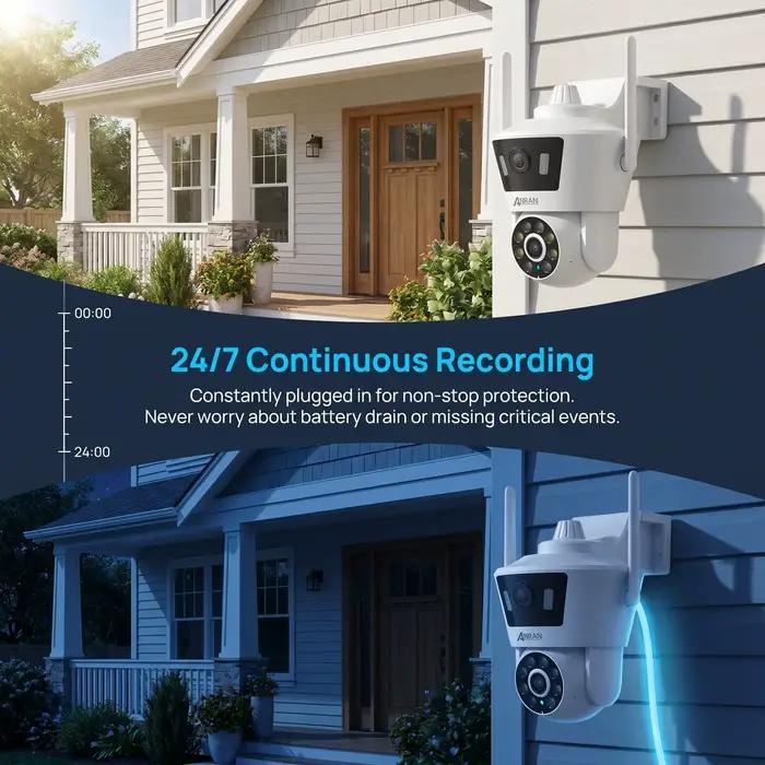 ANRAN 2K Surveillance Wifi caméra extérieure sans fil PTZ sécurité IP