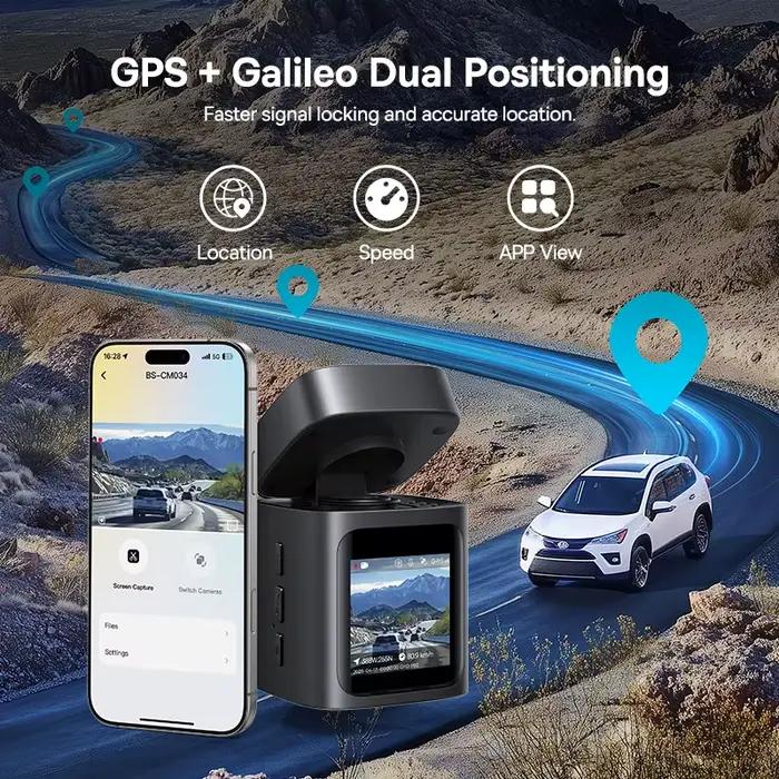 Baseus 3K Dash Cam VD1 caméra avant et arrière HD GPS intégré Galileo supercondensateur voiture DVR