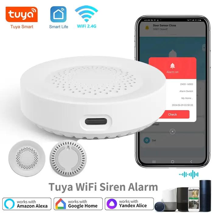Tuya-Sirène d'alarme WiFi pour la sécurité à domicile intelligente