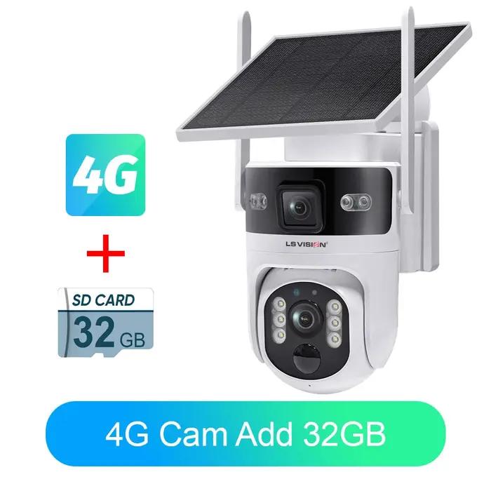 Caméra de surveillance extérieure LS VISION AOV+PIR WIFI/4G SIM avec suivi AI