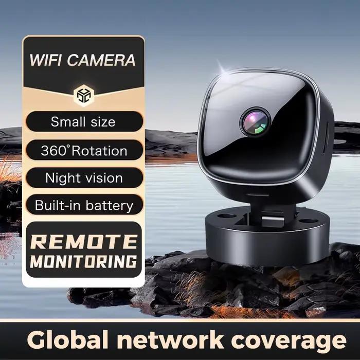 Mini caméra WiFi sans fil Full HD 1080p rotative à 360° avec vision nocturne infrarouge pour la surveillance à domicile et le contrôle à distance