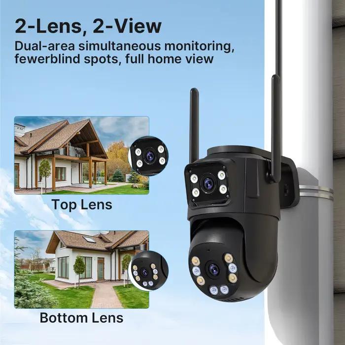 4K 8MP HD Wifi PTZ caméra extérieure 4MP double objectif