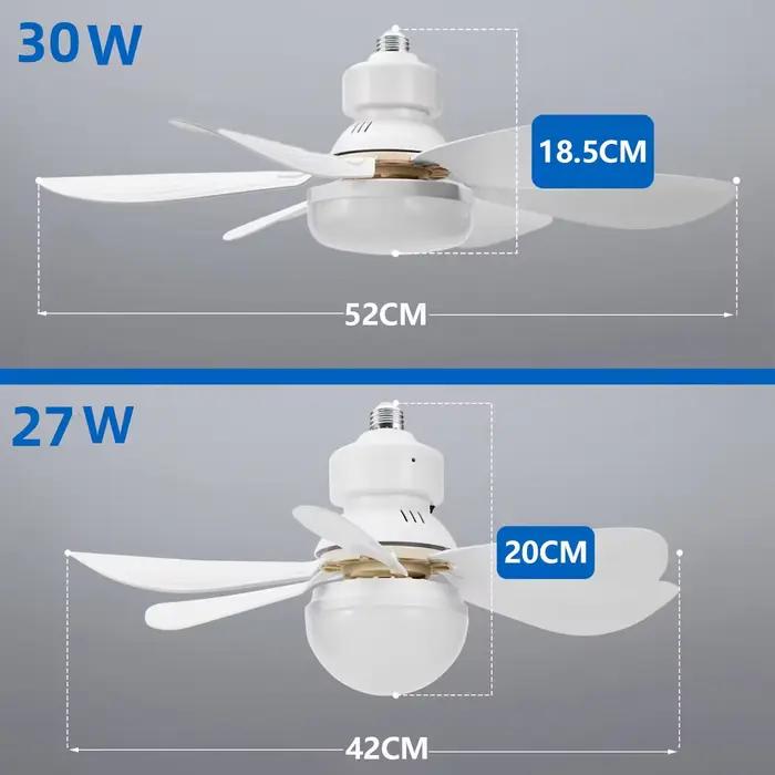 Ventilateur de plafond LED 40W E27 avec télécommande pour gradation