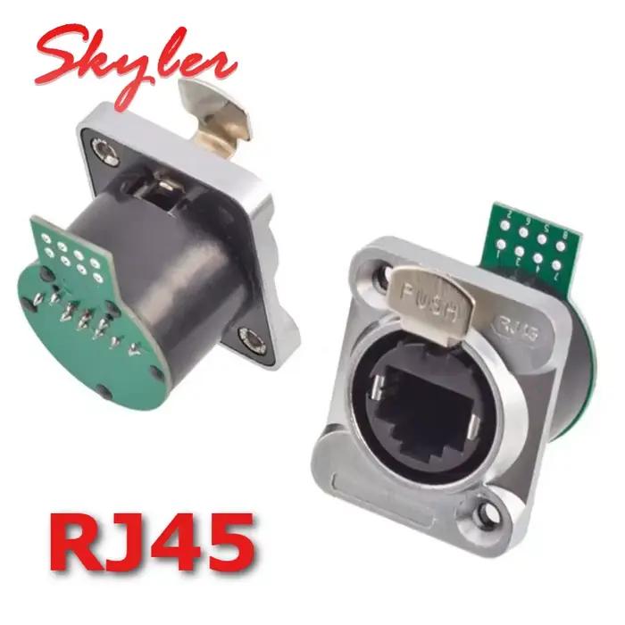 Connecteur Ethernet RJ45 Industriel Micro CAT5E CAT6A Prise Réseau 8P Type D Montage Panneau Droit Angulaire Pour Maison Connectée Occasions Spéciales