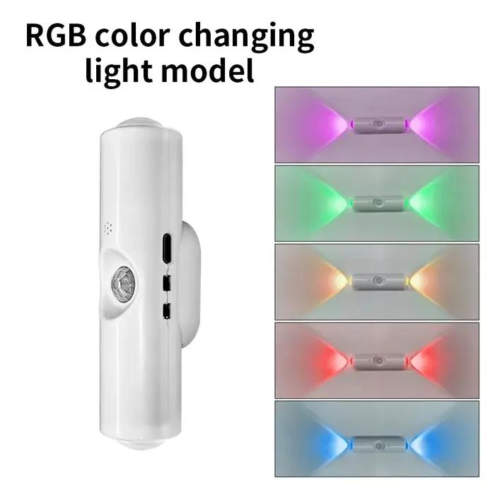 Capteur de mouvement veilleuse 7 changement de couleur LED applique murale sans fil projecteur Rechargeable magnétique pour salle de bain chambre salon