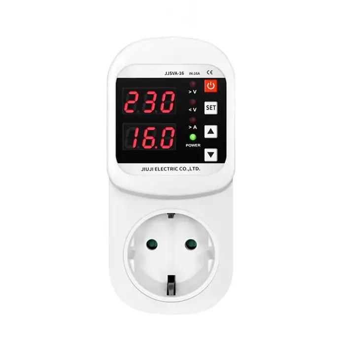 Affichage LED prise AC220V 16A avec Protection de courant de tension prise électrique réglable surte