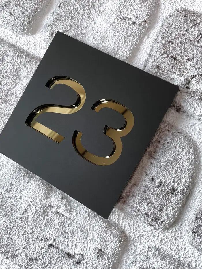Plaque de numéro de maison extérieure personnalisée moderne et contemporaine en 3D