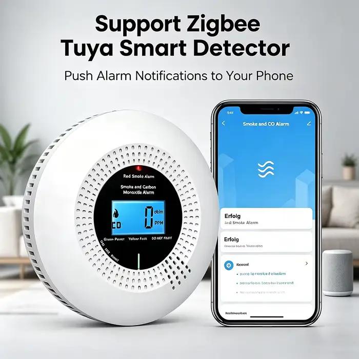 Détecteur de fumée et de CO Wifi Tuya