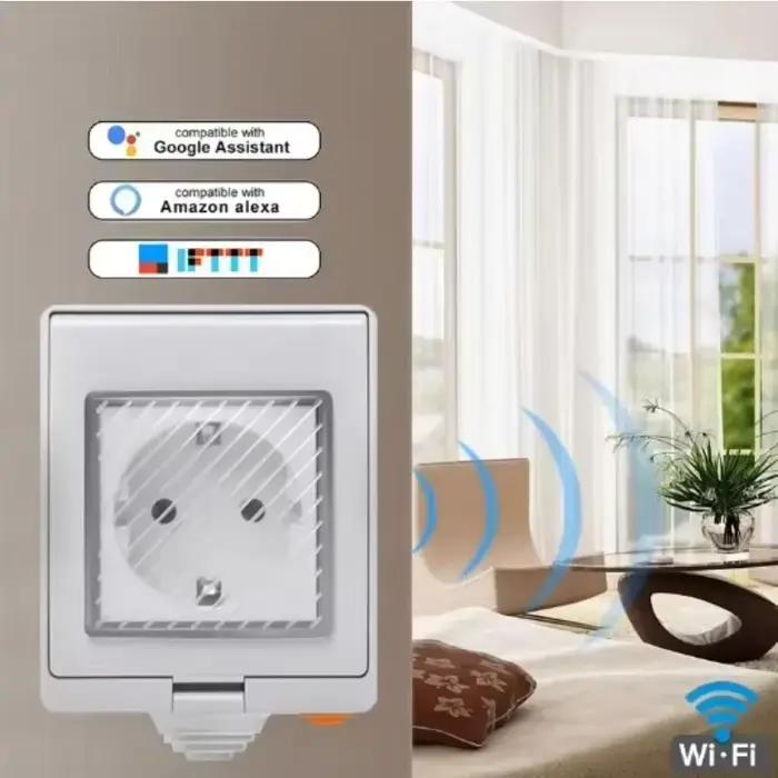 Tuya WIFI prise intelligente extérieure EU FR Itlay 16A 4000W IP55