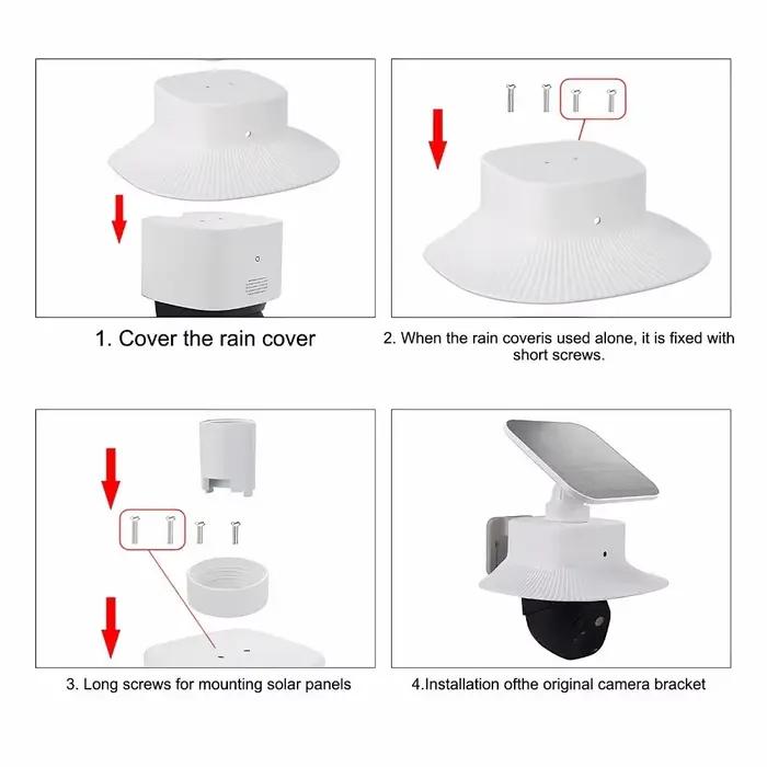 Couverture résistante aux intempéries pour caméra solaire contre la pluie, housse de Protection en plastique blanc pour caméra de sécurité, Protection de caméra pour Eufy S340