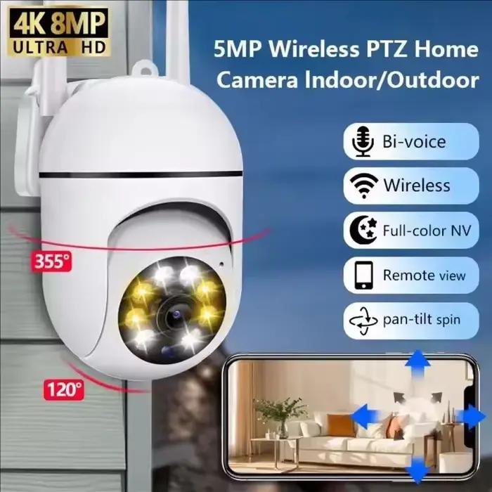 Caméra de surveillance extérieure 8MP PTZ Wifi IP dôme haute définition suivi humain par IA audio bidirectionnel pour maison entreprise et cadeau de sécurité