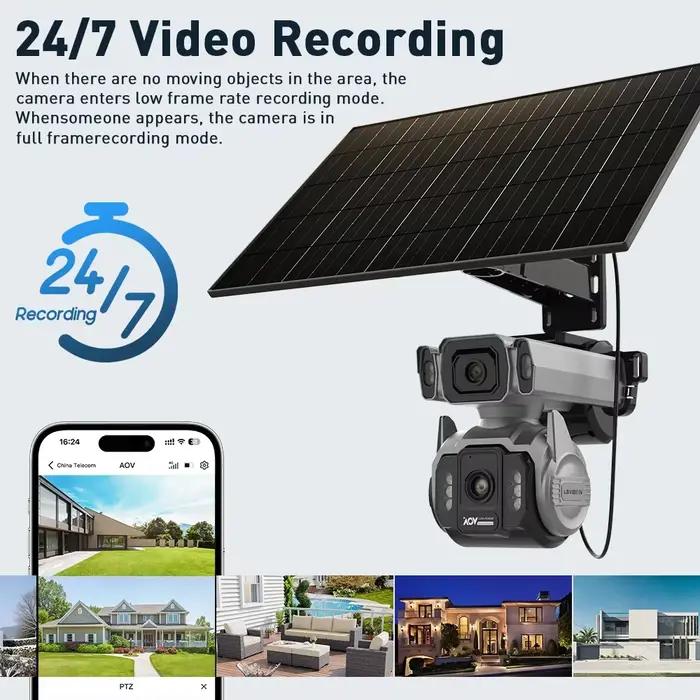 Caméra de surveillance extérieure LS VISION Enregistrement vidéo 24h/24 et 7j/7 Zoom optique 12x PTZ
