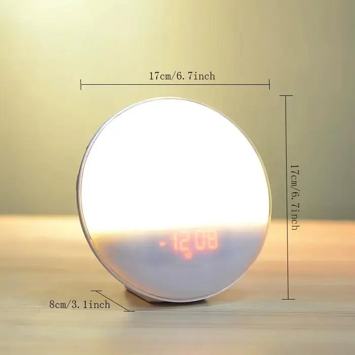 Réveil levé du soleil avec simulation du lever du soleil, réveil lumineux, horloge numérique avec veilleuse, radio FM, horloges de bureau pour une transition douce du sommeil à l'éveil