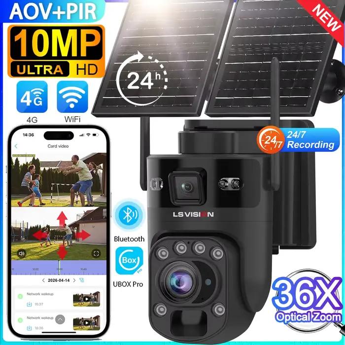 Caméra solaire UBOX PRO 10MP 4G AOV avec zoom optique 36X