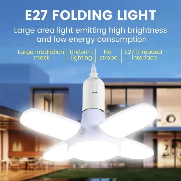 E27 ventilateur forme LED ampoule AC85-265V 28W pliable lumière LED