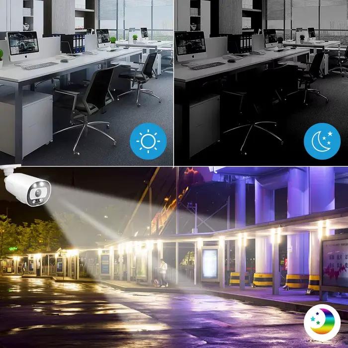 Caméra H.265 4K AI POE pour extérieur avec détection humaine, communication bidirectionnelle et résistance aux intempéries pour sécurité maison et entreprise