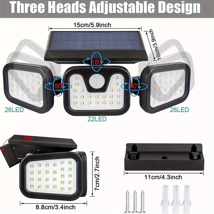 74 LED capteur de mouvement solaire lumière extérieure mur porte d'entrée cour Garage voie éclairage de noël 3 Modes de