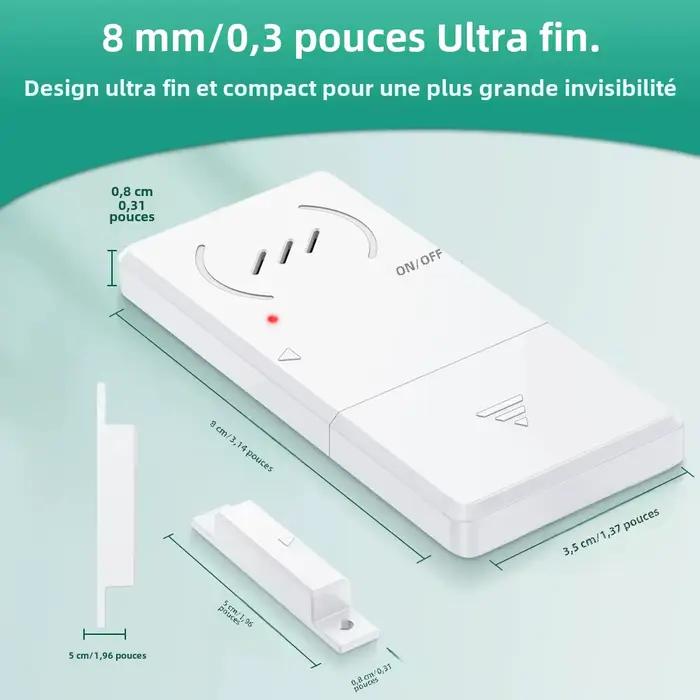 ELECTOP Alarme de porte de réfrigérateur Capteur de sécurité magnétique Alarmes d'ouverture de Windows Retardement de