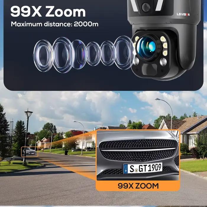 Caméra solaire 4G LS VISION 4K avec zoom optique 99X