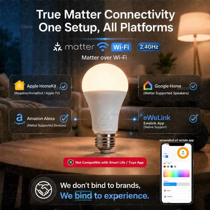 Ampoule intelligente Wifi Ewelink Matter E27