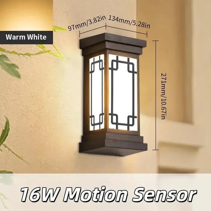 Capteur de mouvement mur LED lumière 16W intérieur et extérieur étanche IP66 porche applique maison