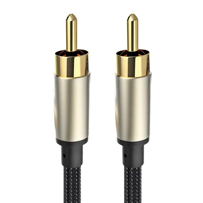Câble coaxial SPDIF RCA vers RCA plaqué or pour amplificateur de caisson de basses console de mixage carte son boîtier TV PC de voiture prise phono stéréo HiFi 5.1