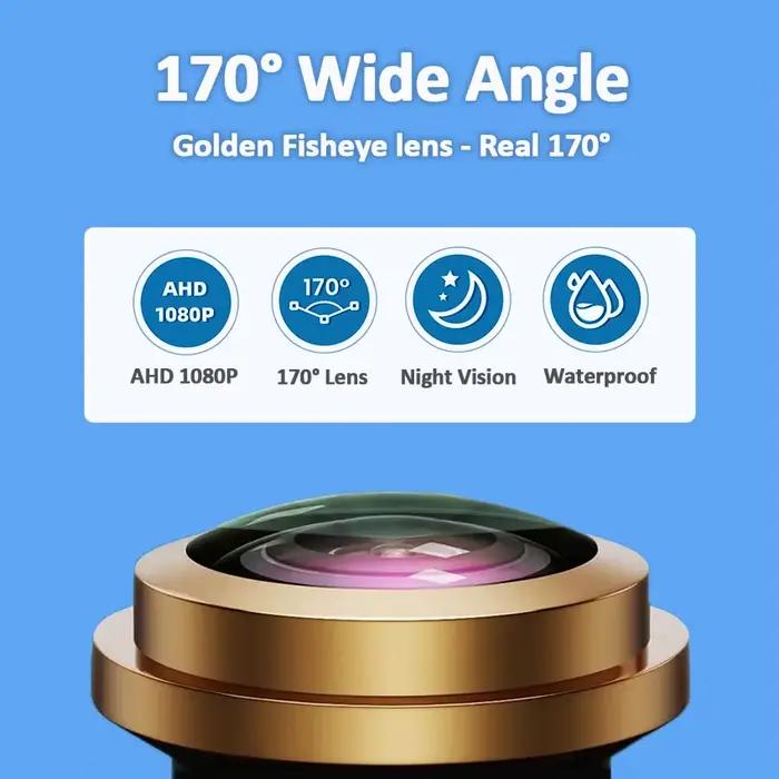 Caméra de vision avant HD Fisheye doré pour Volvo S60 V60 V40 S90 V90 S80 XC60 XC90 XC70 XC40 XC90 C30 V50 V70 pour conducteurs nocturnes et voyageurs occasionnels