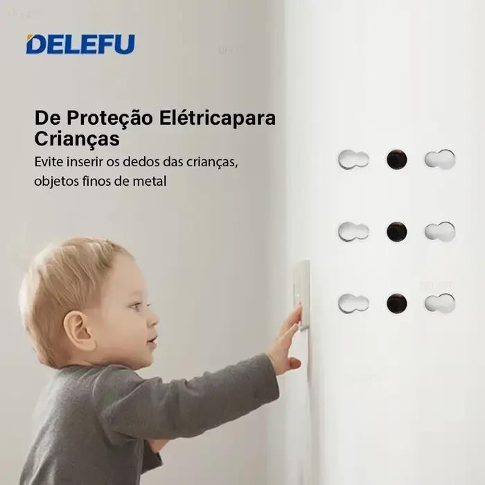 DELEFU panneau de verre blanc norme italienne 118*74mm TEL CAT5E CAT6 prise murale Satellite TV