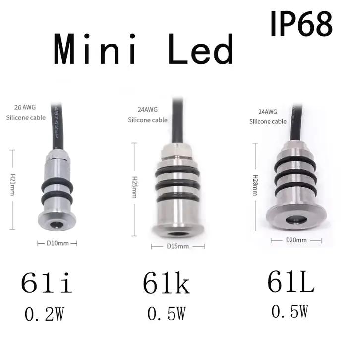 Mini LED 12V 0.5W pont lumière encastré extérieur LED Spot étanche IP68 étape lumière jardin chemin