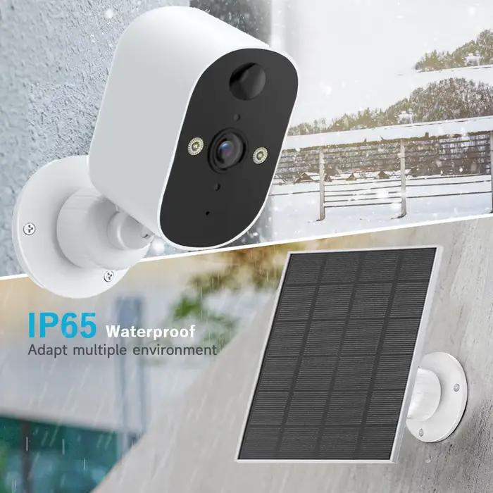 Caméra de sécurité solaire sans fil extérieure 3MP avec projecteur
