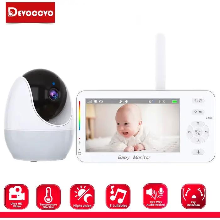 Moniteur Bébé WiFi 1080P Écran 4,3 Pouces Contrôle Double Berceuses Vision Nocturne Rappel Alimentation Veilleuse Caméra Bébé PTZ Occasions Spéciales