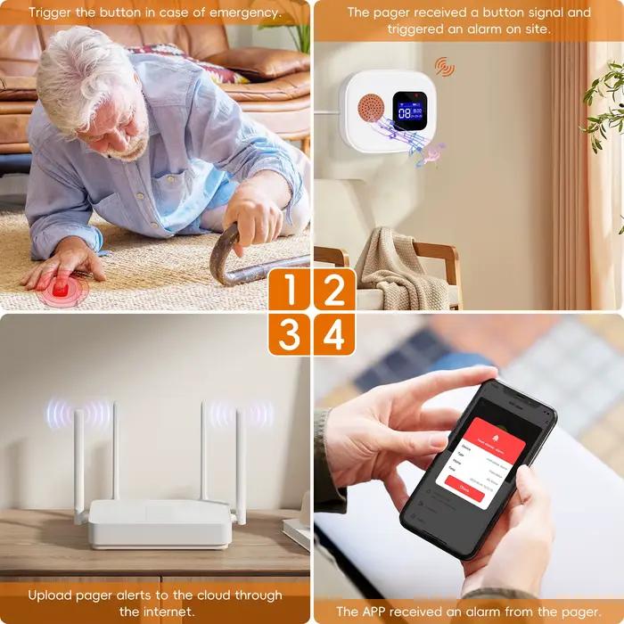 Bouton d'urgence SOS Tuya pour personnes âgées système d'appel d'urgence avec sirène pour personnes dépendantes et aidants familiaux occassions spéciales