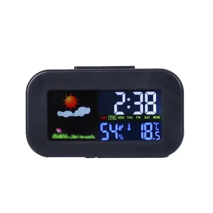 Horloge de station météo avec affichage couleur – Moniteur de température et d'humidité