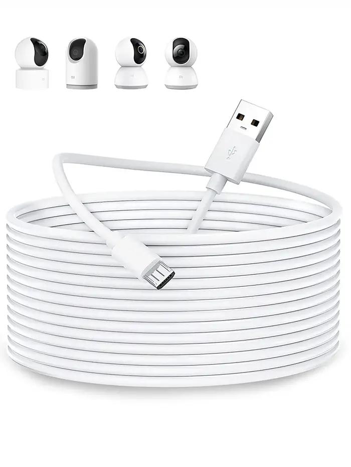 Câble d'extension micro USB 3 ~ 13 m pour Xiaomi MI 360 ° Caméra de sécurité domestique 2K Pro