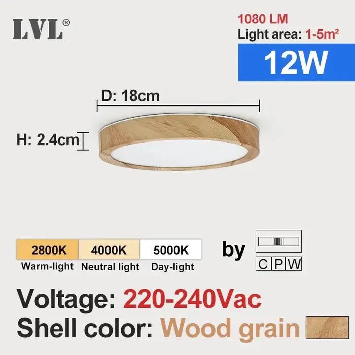 Plafonnier LED LVL avec éclairage changeable pour cuisine chambre salle de bain et salon moderne