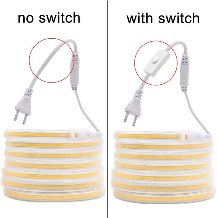 Bande LED COB 220V interrupteur marche/arrêt avec prise ue