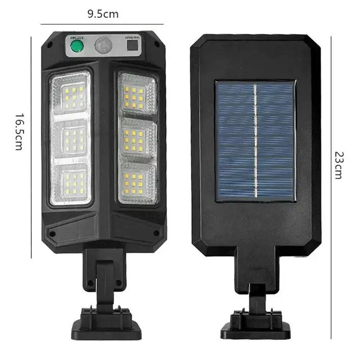 Lampadaires solaires extérieurs étanches avec capteur de mouvement de sécurité lampe à LED avec 3 modes d'éclairage