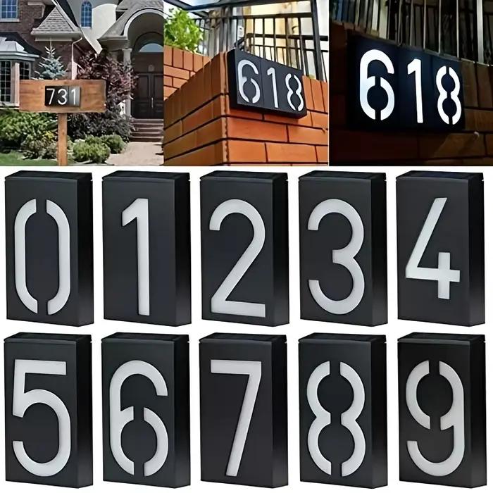 Numéros de maison lumineux solaires pour l'extérieur