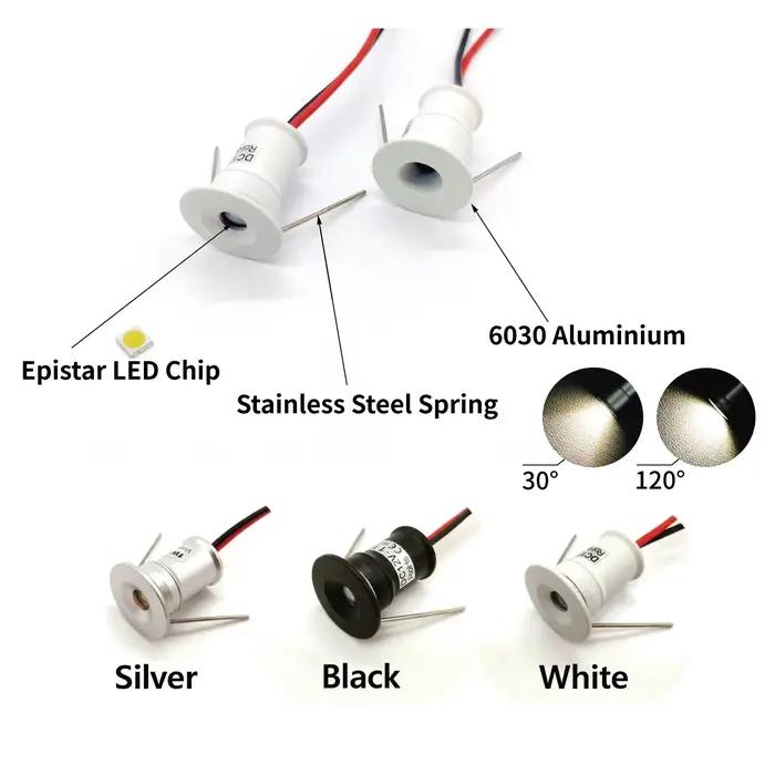 Mini projecteur LED 1W IP65, 9/18 pièces, avec driver 12V, éclairage d'ambiance dimmable pour plafon